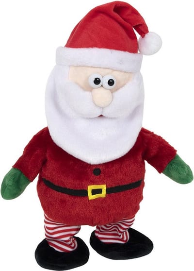 Svenska Living kerstman knuffel pop - figuur - 30 cm - met beweging en kerst muziek