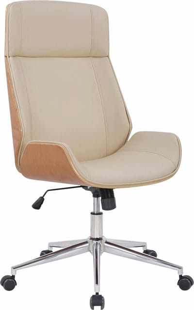 CLP Varel Bureaustoel - Ergonomisch - Voor volwassenen - Kunstleer - natura/creme