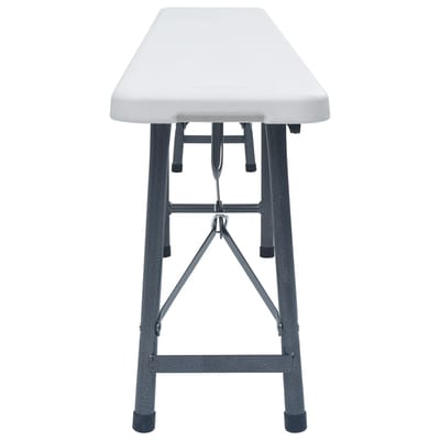 vidaXL - Tuinbanken - inklapbaar - 2 - st - 180 - cm - HDPE - wit