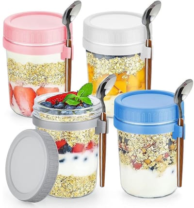 Overnight Oats Potjes - Mason Jar - Meusli Beker met Deksel