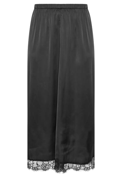 Limited Collection Zwarte Satijnen Kanten Rok Size 38