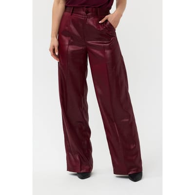 EsQualo Trousers Metallic Em Wine Red Maat: 46 | Pantalons Outlet | Dames | Rood