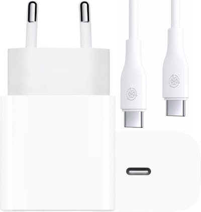 20w Oplader usb C - Usb-C naar usb-C - 3 Meter - Power Delivery - Snellader - Wit