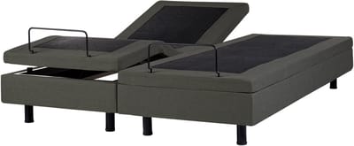CASTELLAN - Bed zonder hoofdbord - Grijs - 180 x 200 cm - Polyester