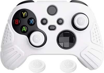 Allecta - Siliconen Beschermhoes Xbox Series X/S Controller met Duimgreep Caps - Antislip Grip - Beschermhoes - Wit