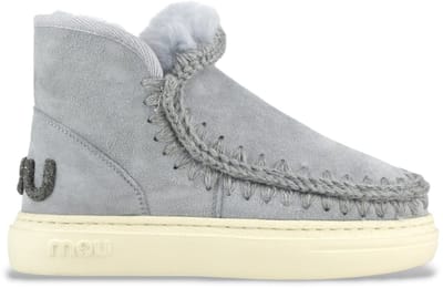 Mou Leren enkellaarsjes Eskimo vet glitter logo blauw