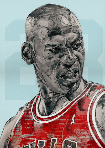 Passionforart.eu Poster - Michael Jordan - 70 X 100 Cm - Multicolor