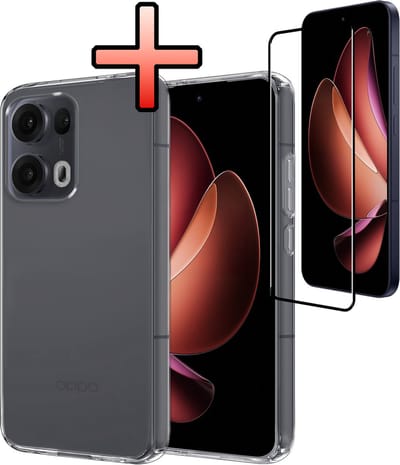 Hoesje - Met Screenprotector - Geschikt voor Oppo Reno 13 Pro - Sterk & Shockproof - Back Cover - Siliconen Case - Telefoon Hoes - Transparant