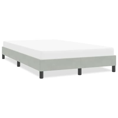 vidaXL - Bedframe - zonder - matras - 120x220 - cm - fluweel - lichtgrijs