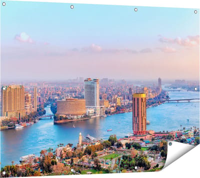 Gards Tuinposter De Nijl Rivier in Cairo, Egypte - 120x90 cm - Tuindoek - Tuindecoratie - Wanddecoratie buiten - Tuinschilderij
