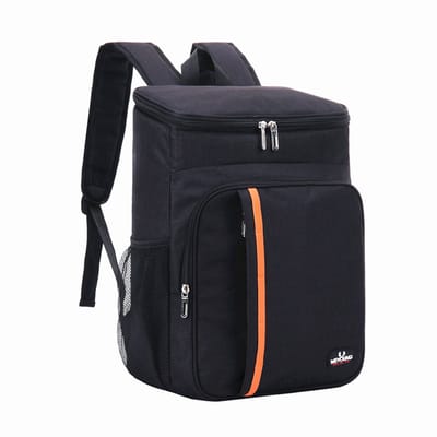Geïsoleerde picknickrugzak - Waterdichte en verkoelende rugzak met grote inhoud - 23 l - Lekvrije picknicktas - Geschikt voor kamperen, picknicks, barbecues, reizen en buitenactiviteiten - Klassieke stijl - Zwart