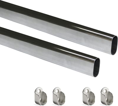 Emuca Garderobestang 30x15 mm staal, 750 mm, Verchroomd
