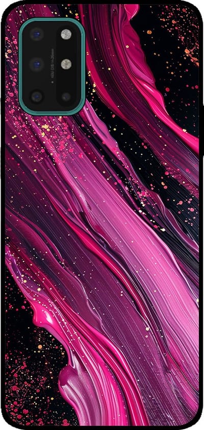 Smartphonica Telefoonhoesje Geschikt voor OnePlus 8T met marmer opdruk - TPU backcover case marble design - Paars Roze geschikt voor OnePlus 8T
