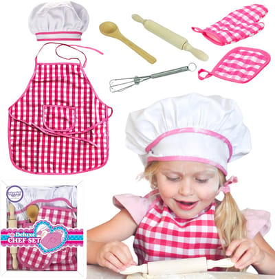 WOOPIE Kleine Koksset Kokskostuum Keukenaccessoires 7 st.