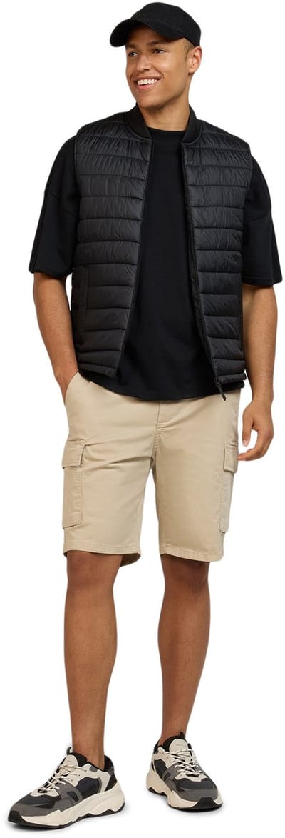 WOTEGA Heren Cargoshorts Atlas – Regular Fit – Katoen Stretch – Beige – Elastische taille