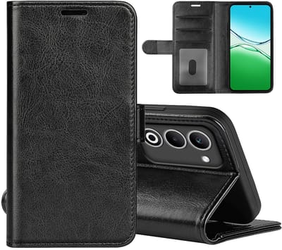 MobyDefend Hoesje - Geschikt voor Oppo A5 5G - Wallet Book Case (Sluiting Achterkant) - Zwart