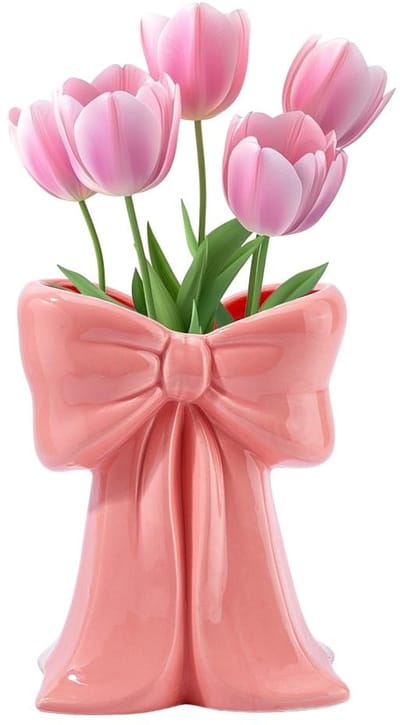 Dailygoods - Roze Keramische Boog Vaas als Make-up Borstel Houder of Bloemenvase