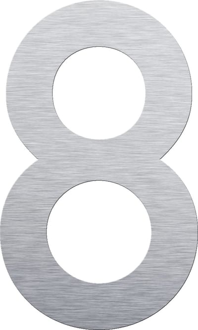 Huisnummer 20 cm - Nummer 8 - RVS mat geborsteld
