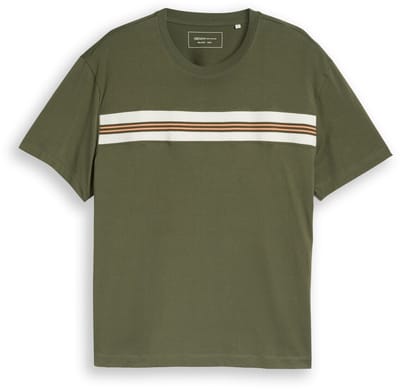 Tom Tailor Denim - T-shirt met relaxte pasvorm van katoen - Maat M - urban olive green