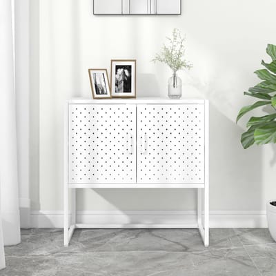 vidaXL - Dressoir - 75x35x75 - cm - staal - wit