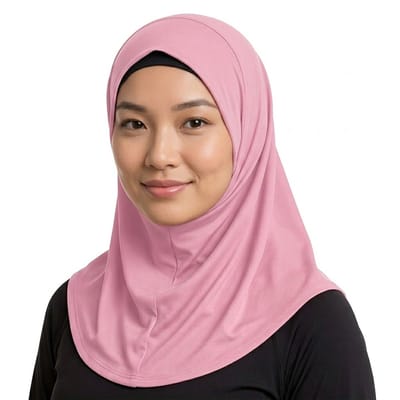 Roze effen volledige hoofddoek sjaalmuts voor dames hijab – dunne ademende rekbare hijab – zachte comfortabele hoofdbedekking