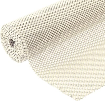 Antislipmat Beige 45x125 cm – Antislip Lade-Inlegmat met Gaaspatroon – Non Slip Mat voor Keuken, Badkamer, Caravan en Auto – Op Maat Knipbaar – Ladebeschermer en Interieuraccessoire