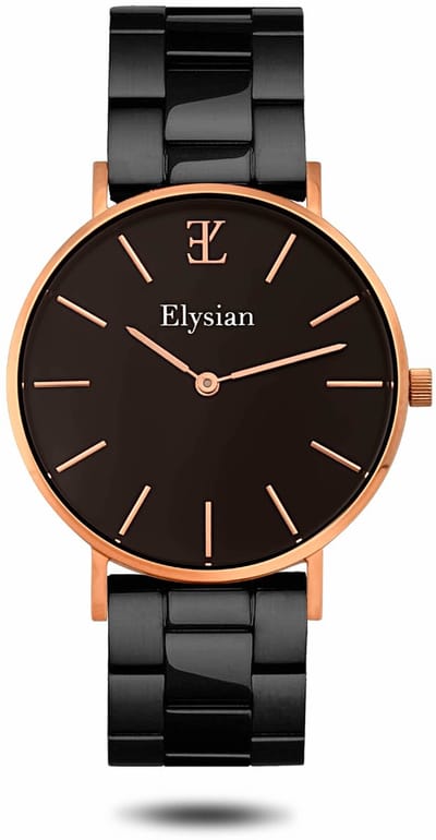 Elysian - Horloge Dames - Rose Goud - Schakelband - Waterdicht - 36mm - Cadeau Voor Vrouw