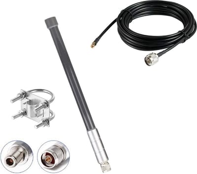 DrPhone HHM2 LoRa – 8dBi Glasvezel Helium Hotspot Miner Antenne- 3 Meter KMR200-kabel – Outdoor - Zwart