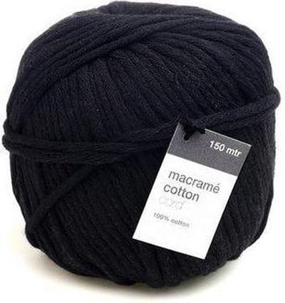 50 meter Macramé touw - zwart