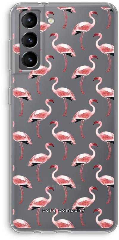 Case Company® - Hoesje geschikt voor Samsung Galaxy S21 hoesje - Flamingo - Soft Cover Telefoonhoesje - Bescherming aan alle Kanten en Schermrand