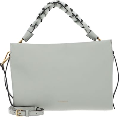 COCCINELLE Leren Handtas Schoudertas Boheme Grana Double Hand Bag Celad. Gr / War. Ta Mintgroen