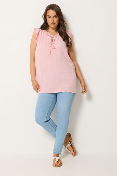 Yours Oudroze Blouse Met Striksluiting Size 42