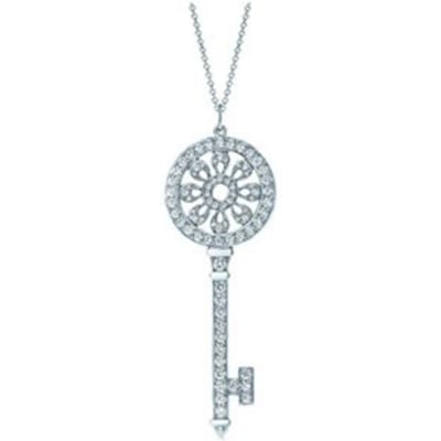 Origineel Merk Meisjesketting 925 Sieraden Sterling Zilveren Ketting Dames Ketting Sleutel Korte Ketting Hanger 50cm zwart
