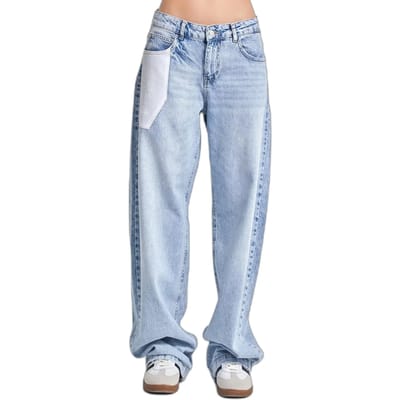 It's Basic - Baggy Mid Rise Jeans - Sky