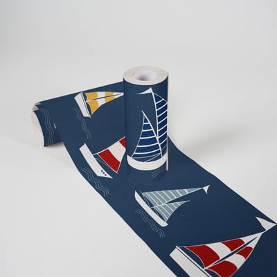 ZEILBOOTJES BEHANGRAND | Zelfklevend - blauw rood geel - A.S. Création Lovely Kids