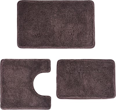 Badkamermat 3-delig set - zacht absorberend water - microvezel materiaal - U toiletmat - anti-slip rubberen zool - verdikte vloermat - exclusief voor de badkamer - Oranje - 40 x 60cm