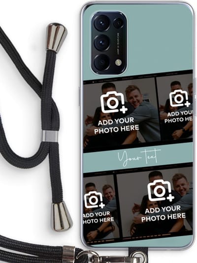 Gepersonaliseerd - Case Company® - Hoesje met koord geschikt voor Oppo Find X3 Lite hoesje met Koord - Filmrol N°2 - Telefoonhoesje met Zwart Koord - Bescherming aan alle Kanten en Over de Schermrand