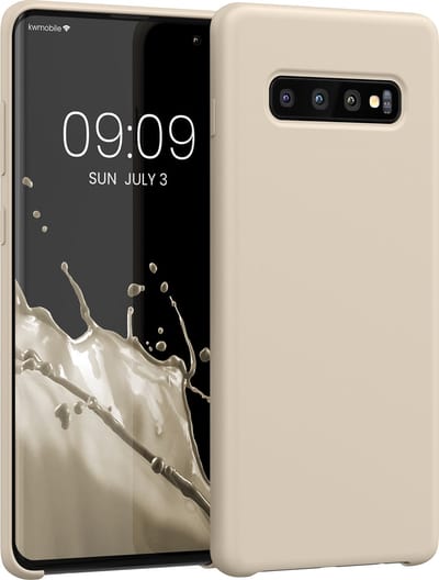 kwmobile telefoonhoesje geschikt voor Samsung Galaxy S10 Plus / S10+ - Hoesje met siliconen coating - Smartphone case in mat crème