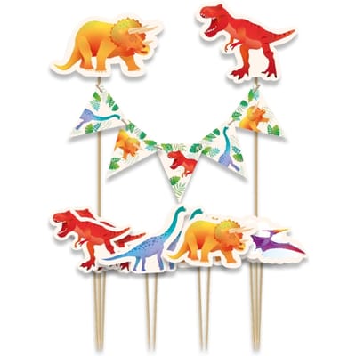 Paperdreams - Taartdecoratie set dino - 9 stuks