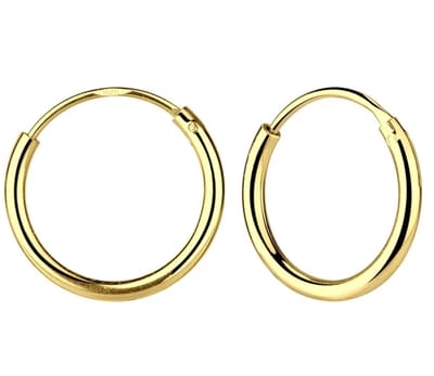 Joy|S - Zilveren oorringen 18 mm - 2.2 mm dikte - gold plated