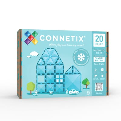 CONNETIX - Magnetisch Tegels - Charity Edition Teal Pakket - 20 Stuks - Magnetisch Speelgoed