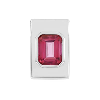 Cavill - Zilveren Hanger 925 Sterling Zilver met 2,714 ct Roze Rozetopaas - Achthoek Trapgeslepen - Platina Afwerking - Elegante Sieraden Dames