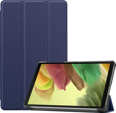 Hoesje - Geschikt voor Samsung Galaxy Tab S6 Lite - Dun & Stevig - Trifold Bookcase - Hard Cover - Hardcover Book Case - Tablet Hoes - Donkerblauw