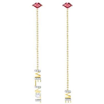 Boucles d'oreilles longues romantiques Swarovski Melt Your Heart pour femmes Or 5446014 Box (Random Color),Gold Plated white