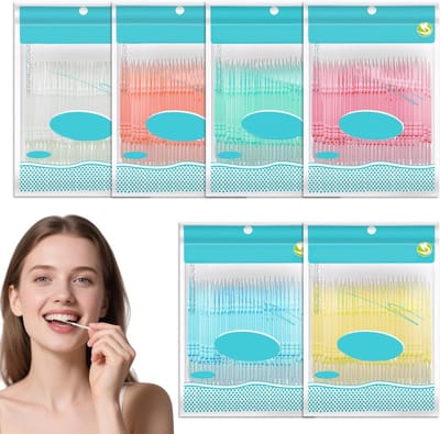 Dubbelzijdige Plastic Tandenstoker - 1200 Stuks - Flexibel en Duurzaam - Ideaal voor Tandenreiniging en Beugelgebruikers