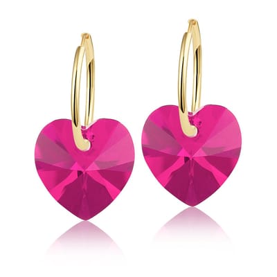 Montebello Oorbellen Alicia HG109 - Swarovski Hart - 925 Zilver Verguld - Ø14mm - 24mm