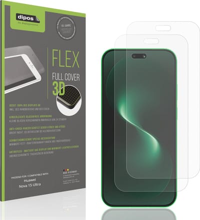 dipos FLEX – 2x Matte Screenprotector geschikt voor Huawei Nova 15 Ultra | Volledige Schermbescherming | Case-Friendly