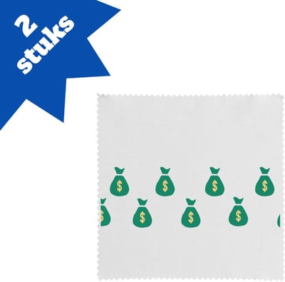 Akyol - geld zakken brillendoekjes - Geld - iemand die van geld houdt - cadeau voor iemand die houdt van geld - verjaardagscadeau - gift - geschenk - 17,8 bij 17,8 cm - 2 stuks