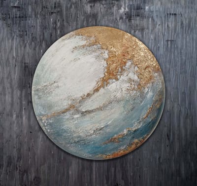 Canvas schilderij 60x60 cm handgeschilderd Ephyria abstract etherisch – YS-Art Gallery – Dromerige wanddecoratie voor woonkamer – Modern schilderij voor slaapkamer