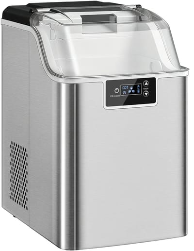 IJsblokjesmachine - IJsklontjes maker - Met ijsmand + schep - 20kg/24 uur - met Timer en 2,1L Watertank - Zelfreinigingsfunctie - Stille werking - Compact design - IJsblokjesmakers - Zilver